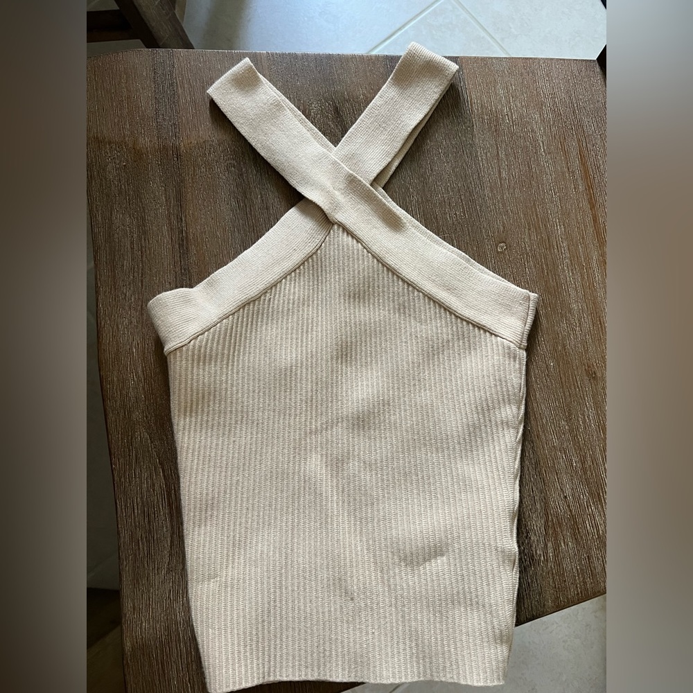 House of Harlow ribbed halter tank top